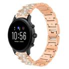 22mm For Fossil Gen 5 Carlyle/Julianna/Garrett xDfind Diamond Jewelry Steel Watch Band(Rose Gold) - 1