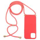 For iPhone 12 mini Wheat TPU Protective Case with Lanyard(Red) - 2