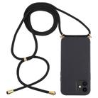 For iPhone 12 mini Wheat TPU Protective Case with Lanyard(Black) - 1