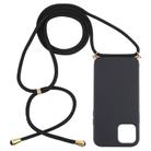 For iPhone 12 mini Wheat TPU Protective Case with Lanyard(Black) - 2