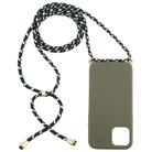 For iPhone 12 mini Wheat TPU Protective Case with Lanyard(Dark Green) - 2