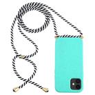 For iPhone 12 mini Wheat TPU Protective Case with Lanyard(Mint Green) - 1
