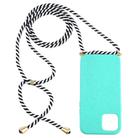For iPhone 12 mini Wheat TPU Protective Case with Lanyard(Mint Green) - 2