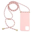 For iPhone 12 mini Wheat TPU Protective Case with Lanyard(Pink) - 2