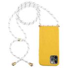 For iPhone 12 / 12 Pro Wheat TPU Protective Case with Lanyard(Yellow) - 1