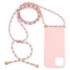 For iPhone 12 / 12 Pro Wheat TPU Protective Case with Lanyard(Pink) - 2