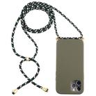 For iPhone 12 Pro Max Wheat TPU Protective Case with Lanyard(Dark Green) - 1