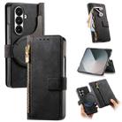For Samsung Galax Z Fold7 5G Retro MagSafe Magnetic Zipper Wallet Leather Phone Case(Black) - 1