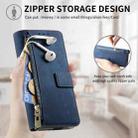 For Samsung Galax Z Fold7 5G Retro MagSafe Magnetic Zipper Wallet Leather Phone Case(Blue) - 3