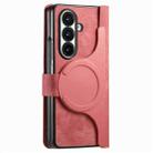 For Samsung Galax Z Fold7 5G Retro MagSafe Magnetic Zipper Wallet Leather Phone Case(Pink) - 4