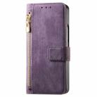 For Samsung Galax Z Fold7 5G Retro MagSafe Magnetic Zipper Wallet Leather Phone Case(Purple) - 2