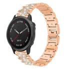 For Garmin Fenix 8/7S/6S/5S 20mm 18mm xDfind Diamond Jewelry Stainless Steel Watch Band(Rose Gold) - 1