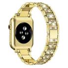 For Apple Watch 38 / 40 / 41 / S10 42mm xDfind Diamond Jewelry Stainless Steel Watch Band(Gold) - 1