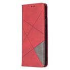 For Samsung Galaxy S20 FE 5G / S20 Lite Rhombus Texture Horizontal Flip Magnetic Leather Case with Holder & Card Slots(Red) - 2