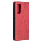 For Samsung Galaxy S20 FE 5G / S20 Lite Rhombus Texture Horizontal Flip Magnetic Leather Case with Holder & Card Slots(Red) - 3