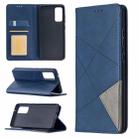 For Samsung Galaxy S20 FE 5G / S20 Lite Rhombus Texture Horizontal Flip Magnetic Leather Case with Holder & Card Slots(Blue) - 1