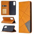 For Samsung Galaxy S20 FE 5G / S20 Lite Rhombus Texture Horizontal Flip Magnetic Leather Case with Holder & Card Slots(Yellow) - 1