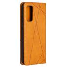 For Samsung Galaxy S20 FE 5G / S20 Lite Rhombus Texture Horizontal Flip Magnetic Leather Case with Holder & Card Slots(Yellow) - 3