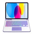 For iPad 11 2025 / 10th Gen 10.9 2022 A10B-AS Backlight Bluetooth Touch Keyboard Leather Tablet Case with Pen Slot(Purple) - 3