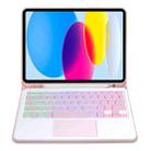 For iPad 11 2025 / 10th Gen 10.9 2022 A10B-AS Backlight Bluetooth Touch Keyboard Leather Tablet Case with Pen Slot(Pink) - 3
