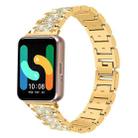 For Samsung Galaxy Fit3 18mm xDfind Diamond Jewelry Stainless Steel Watch Band(Gold) - 1
