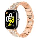 For Xiaomi Smart Band 9 Pro/Redmi Watch 5 20mm xDfind Diamond Jewelry Stainless Steel Watch Band(Rose Gold) - 1