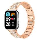 For Redmi Watch 3 Active / Lite 20mm xDfind Diamond Jewelry Stainless Steel Watch Band(Rose Gold) - 1