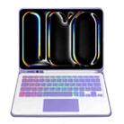 For iPad Pro 11 2024 A13B-AS Backlight Bluetooth Touch Keyboard Leather Tablet Case with Pen Slot(Purple) - 3