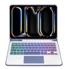 For iPad Pro 11 2024 A13B-AS Backlight Bluetooth Touch Keyboard Leather Tablet Case with Pen Slot(Dark Purple) - 3