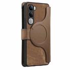 For vivo V40 Lite / V30e CaseNeo MagSafe RFID Anti-theft Zipper Wallet Retro Leather Phone Case(Brown) - 4