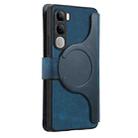 For vivo V40 Lite / V30e CaseNeo MagSafe RFID Anti-theft Zipper Wallet Retro Leather Phone Case(Blue) - 4