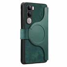For vivo V40 Lite / V30e CaseNeo MagSafe RFID Anti-theft Zipper Wallet Retro Leather Phone Case(Green) - 4