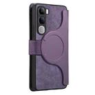 For vivo V40 Lite / V30e CaseNeo MagSafe RFID Anti-theft Zipper Wallet Retro Leather Phone Case(Purple) - 4