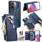 For vivo Y300+ / Y200 Pro CaseNeo MagSafe RFID Anti-theft Zipper Wallet Retro Leather Phone Case(Blue) - 1