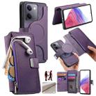 For vivo Y300+ / Y200 Pro CaseNeo MagSafe RFID Anti-theft Zipper Wallet Retro Leather Phone Case(Purple) - 1