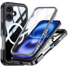 For iPhone 16 Plus Life Waterproof MagSafe Magnetic Rugged Phone Case(Black) - 1