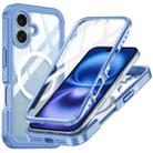 For iPhone 16 Life Waterproof MagSafe Magnetic Rugged Phone Case(Sky Blue) - 1