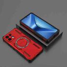 For OPPO K13 5G Butterfly Armor MagSafe Magnetic Ring Shockproof Phone Case(Red) - 2