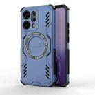 For OPPO Reno14 5G Global Butterfly Armor MagSafe Magnetic Ring Shockproof Phone Case(Blue) - 1