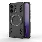 For OPPO Reno14 5G Global Butterfly Armor MagSafe Magnetic Ring Shockproof Phone Case(Black) - 1