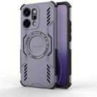 For OPPO Reno14 Pro 5G Global Butterfly Armor MagSafe Magnetic Ring Shockproof Phone Case(Purple) - 1