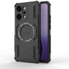 For OPPO Reno14 Pro 5G Global Butterfly Armor MagSafe Magnetic Ring Shockproof Phone Case(Black) - 1