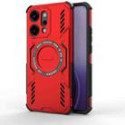 For OPPO Reno14 Pro 5G Global Butterfly Armor MagSafe Magnetic Ring Shockproof Phone Case(Red) - 1