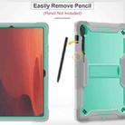 For Samsung Galaxy Tab S10 FE+ Shockproof Silicone Hybrid PC Tablet Case with Holder(Mint Green Grey) - 3