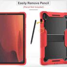 For Samsung Galaxy Tab S10 FE+ Shockproof Silicone Hybrid PC Tablet Case with Holder(Black Red) - 3