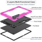 For Samsung Galaxy Tab S10 FE+ Shockproof Silicone Hybrid PC Tablet Case with Holder(Black Rose Red) - 3