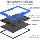 For Samsung Galaxy Tab S10 FE+ Shockproof Silicone Hybrid PC Tablet Case with Holder(Black Dark Blue) - 3