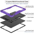 For Samsung Galaxy Tab S10 FE+ Shockproof Silicone Hybrid PC Tablet Case with Holder(Black Purple) - 3
