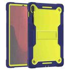 For Samsung Galaxy Tab S10 FE+ Shockproof Silicone Hybrid PC Tablet Case with Holder(Yellow Green Navy Blue) - 2