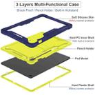 For Samsung Galaxy Tab S10 FE+ Shockproof Silicone Hybrid PC Tablet Case with Holder(Yellow Green Navy Blue) - 3